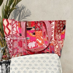 Quilted Patchwork Tote Bag: Handmade Cotton Shoulder Bag