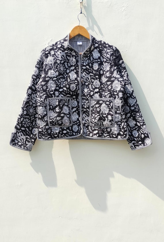 Hand Block Printed Cotton Jacket: Vintage Boho Indian Coat - Etsy UK