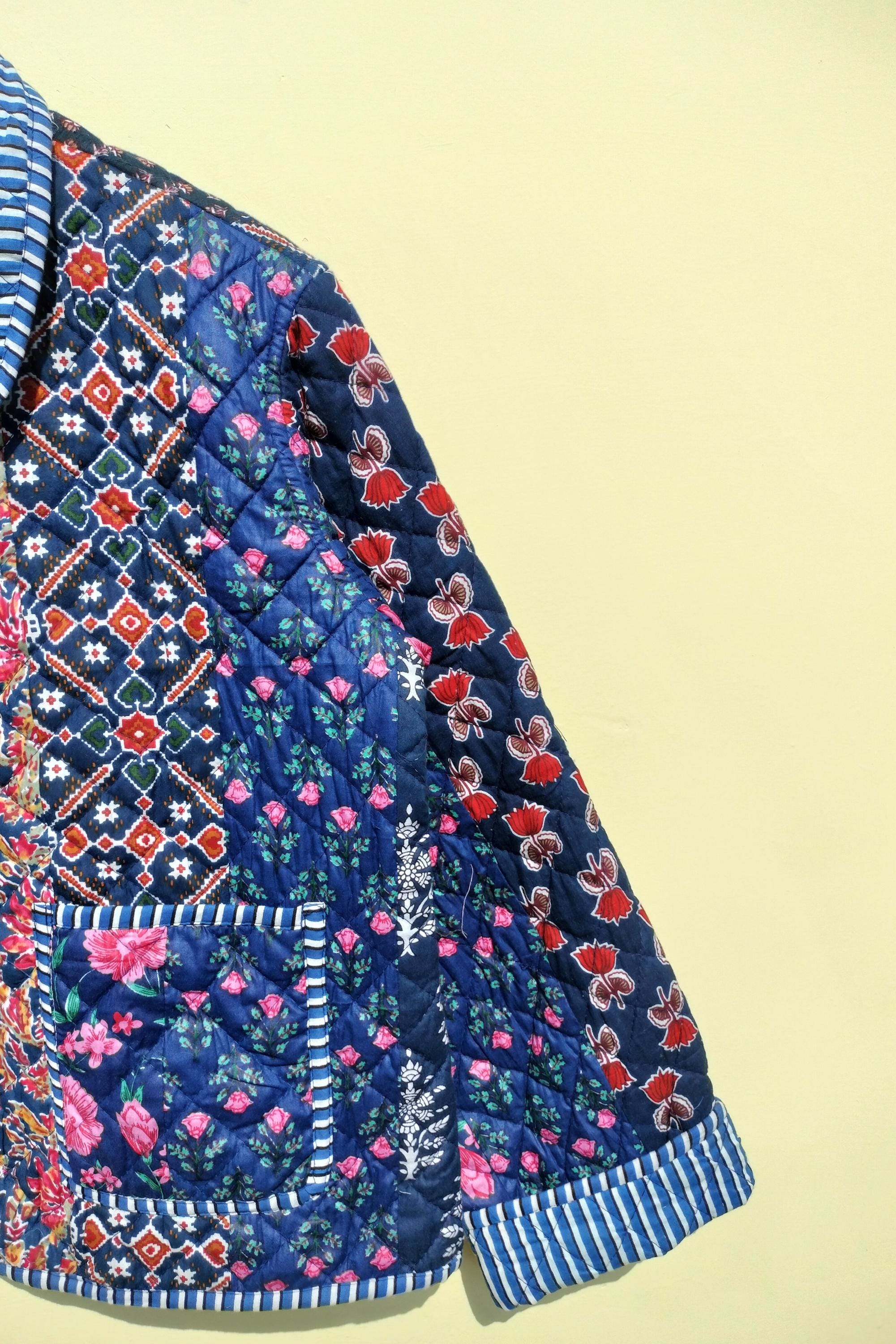 Cotton Patchwork Quilted Jacket: Handmade Boho Style - Etsy