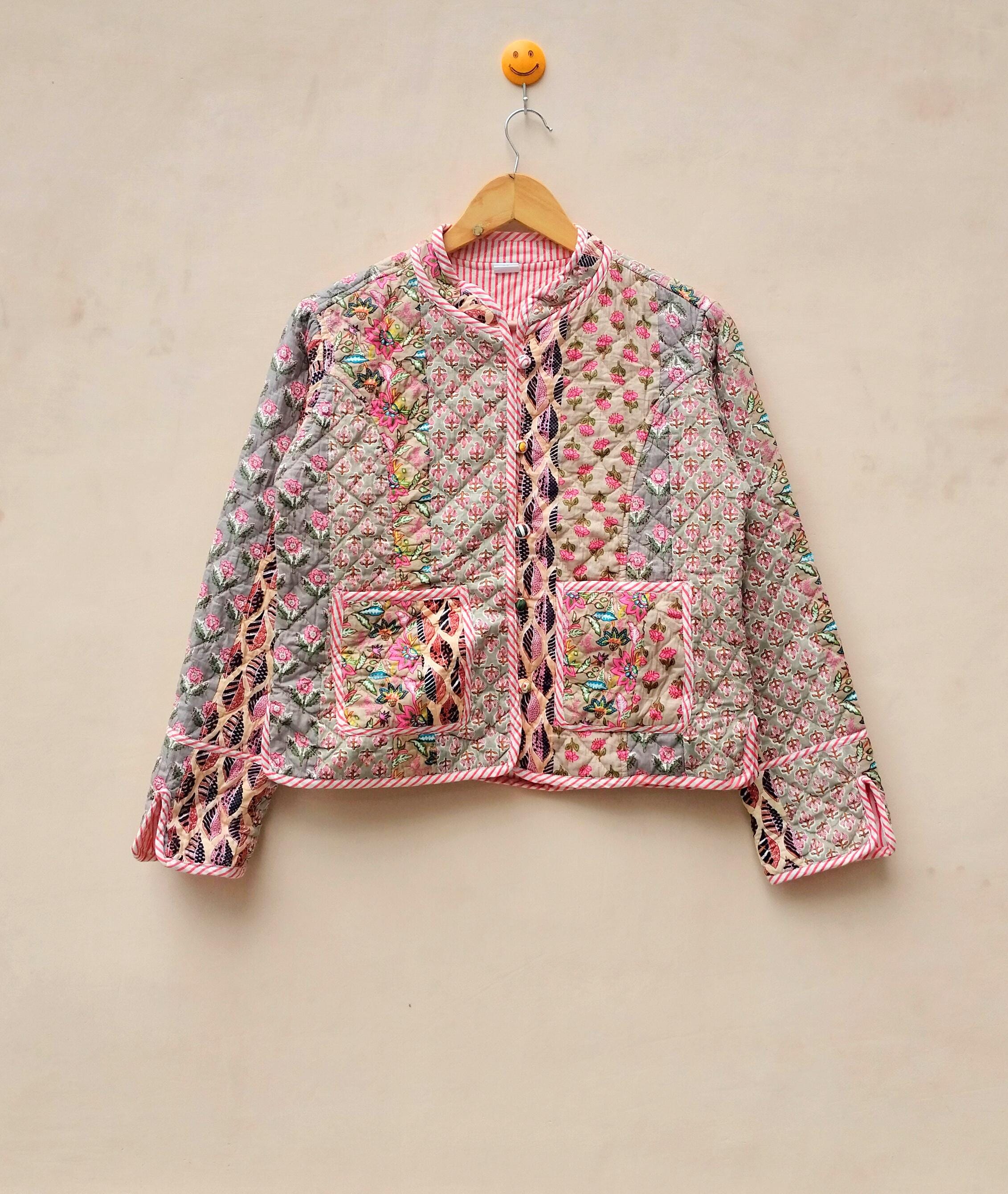 vintage indian パッチワーク ジャケット　刺繍 70s 80s ？ ビンテージ インドシルク パッチワーク キルティング