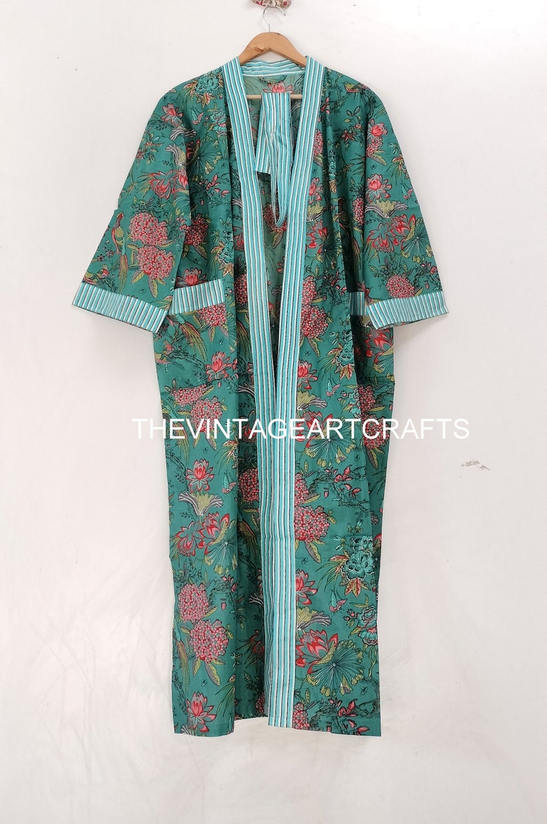 Boho Cotton Kimono Robe Turkish Cotton Kimono Bathrobe,SPA Robe, Boho bridesmaid Robe,Cotton Kimono,Bath Robe,Swim Wear,Night Wear Free Size image 4