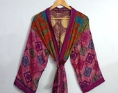 old silk Kimono Robe, Silk Sari Robe, Dressing gown, Vintage kimono, Bridesmaid robes, Boho kimono, Bridal Robe, Kimono dress, Beach kimono