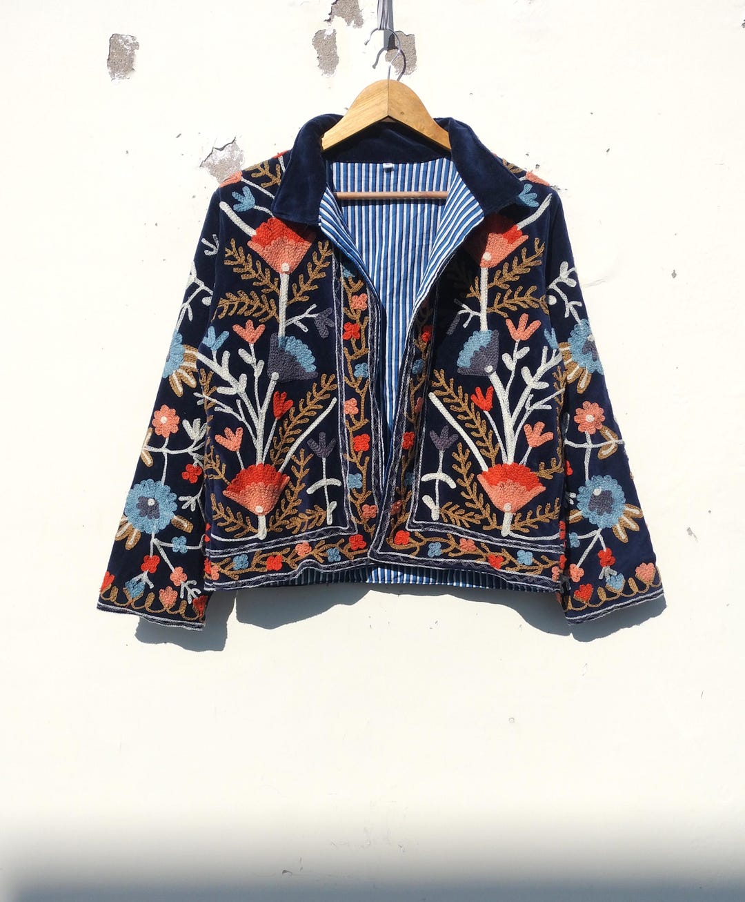 Suzani Valvet Handmade Embroidery Reversible Jacket and Coat - Etsy