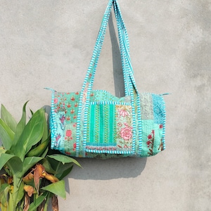 indien fait à la main patch travail Duffle sac sac à bandoulière shopping totes femmes vêtements réversible sac matelassé sac grande taille sac