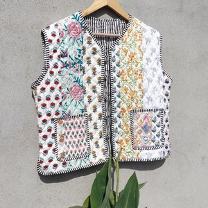 Hand Made Patchwork Jackets, Indian Cotton Handmade Winter Jacket Coat, Bohemian Style Jacket, Unisex Short Quilted Kantha Jacket zdjęcie 7