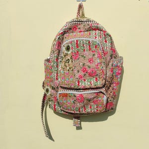 Cotton Quilted Patchwork Backpack Cotton Indian Laptop Bag Hand Bohemian Hippie Tote Backpack Cotton Patchwork Tote Bag Reversible Bag