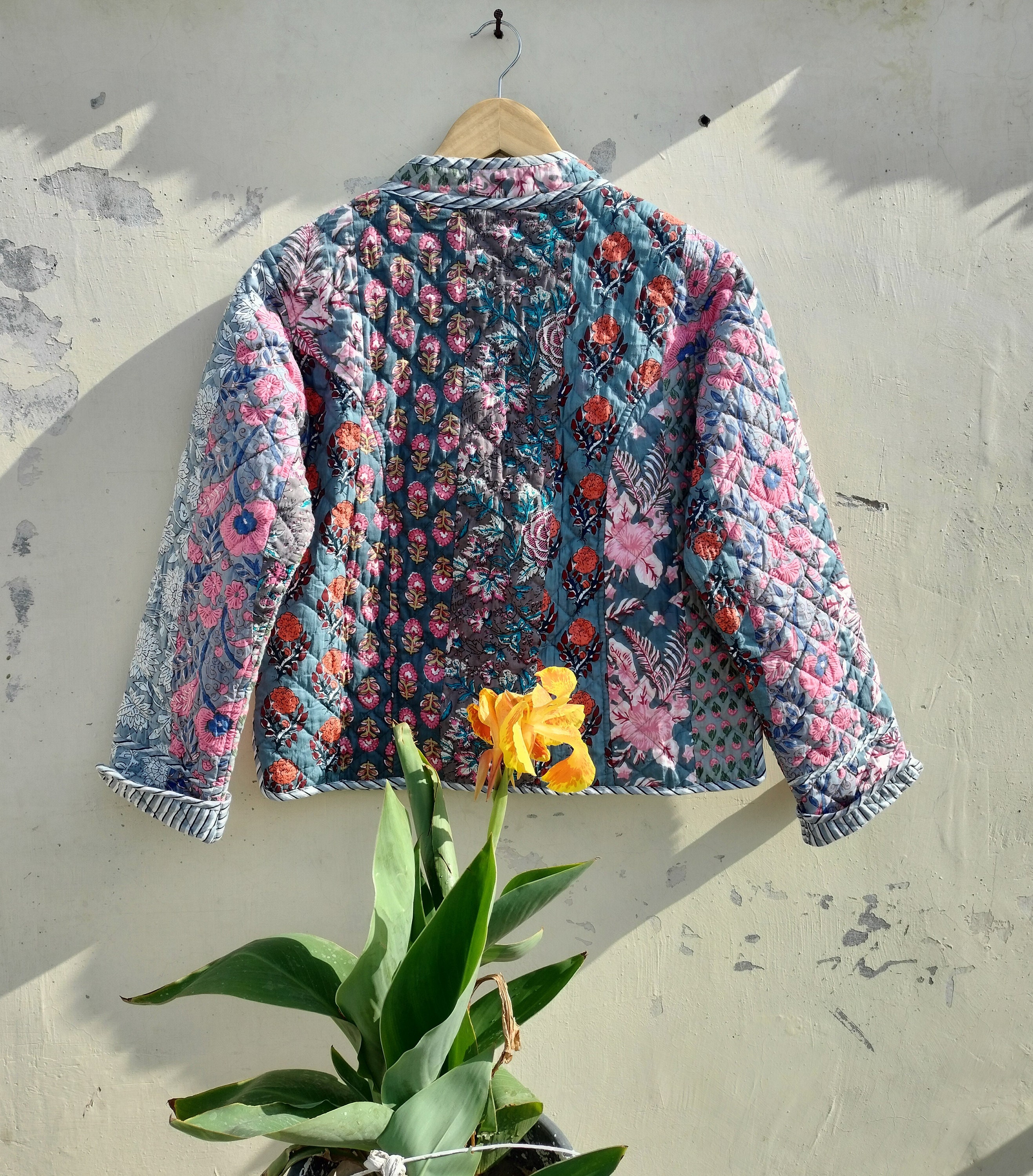 Cotton Handmade Jacket Patchwork Vintage Quilted Jacket Cotton Handmade Jacket Patchwork Vintage Quilted Jacket