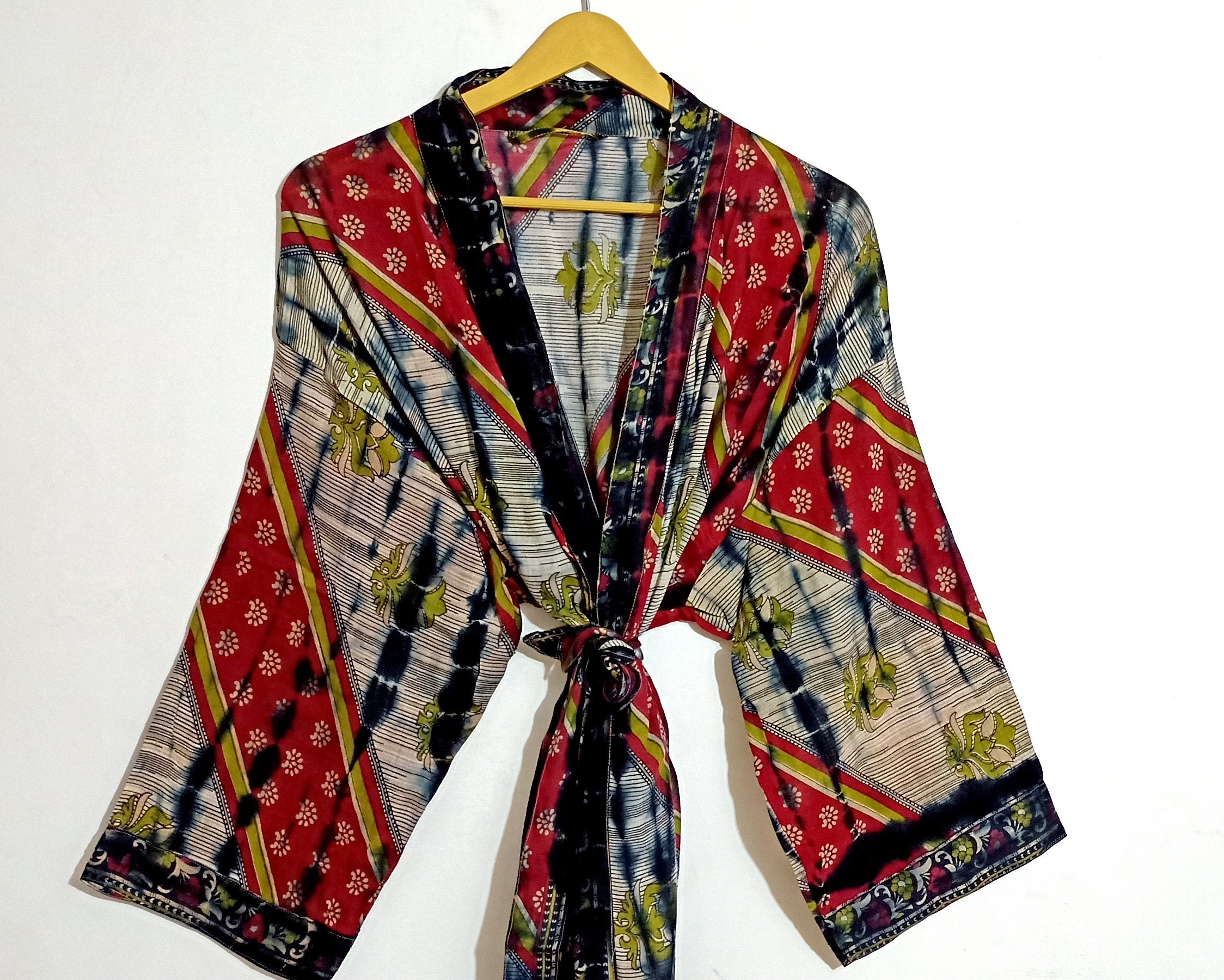 Tie Dye Kimono Robe Kimono en coton indien de luxe Robe Etsy