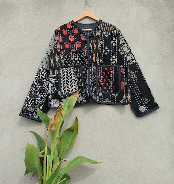 ジャケット・アウター PATCHWORK EMBROIDERY LACE JACKET Patchwork Quilted Jacket Cotton Bohemian Style Full Winter