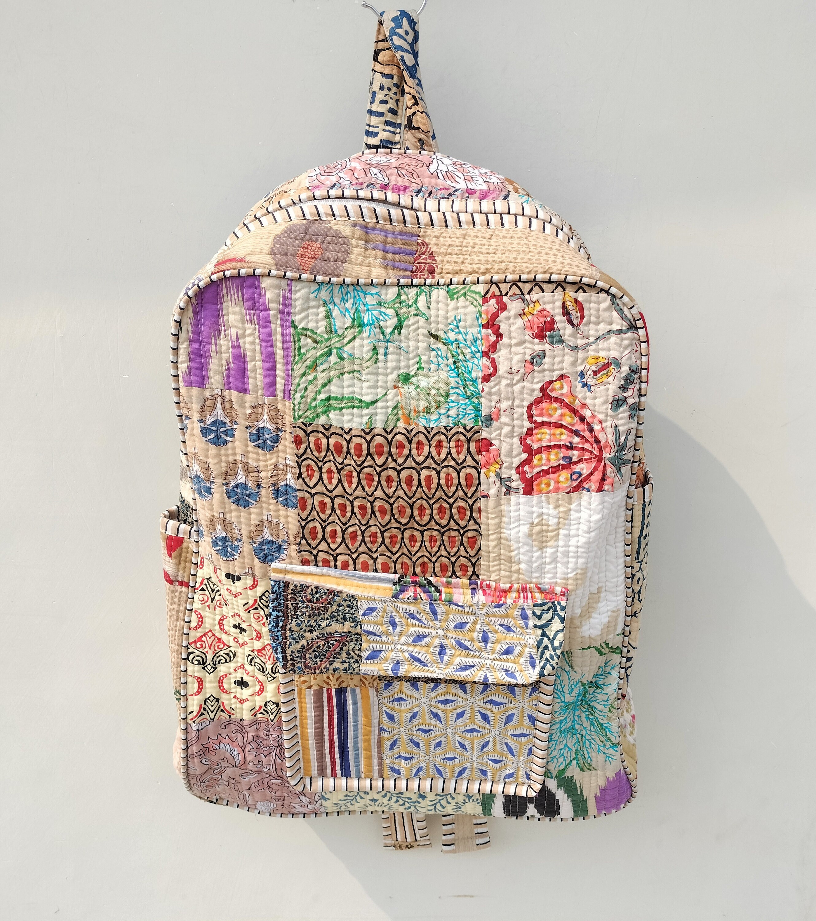 Dydaktik Recycled Patchwork Eco Bohemian Backpack Bohemian Backpacks – myallindianshop main image 2