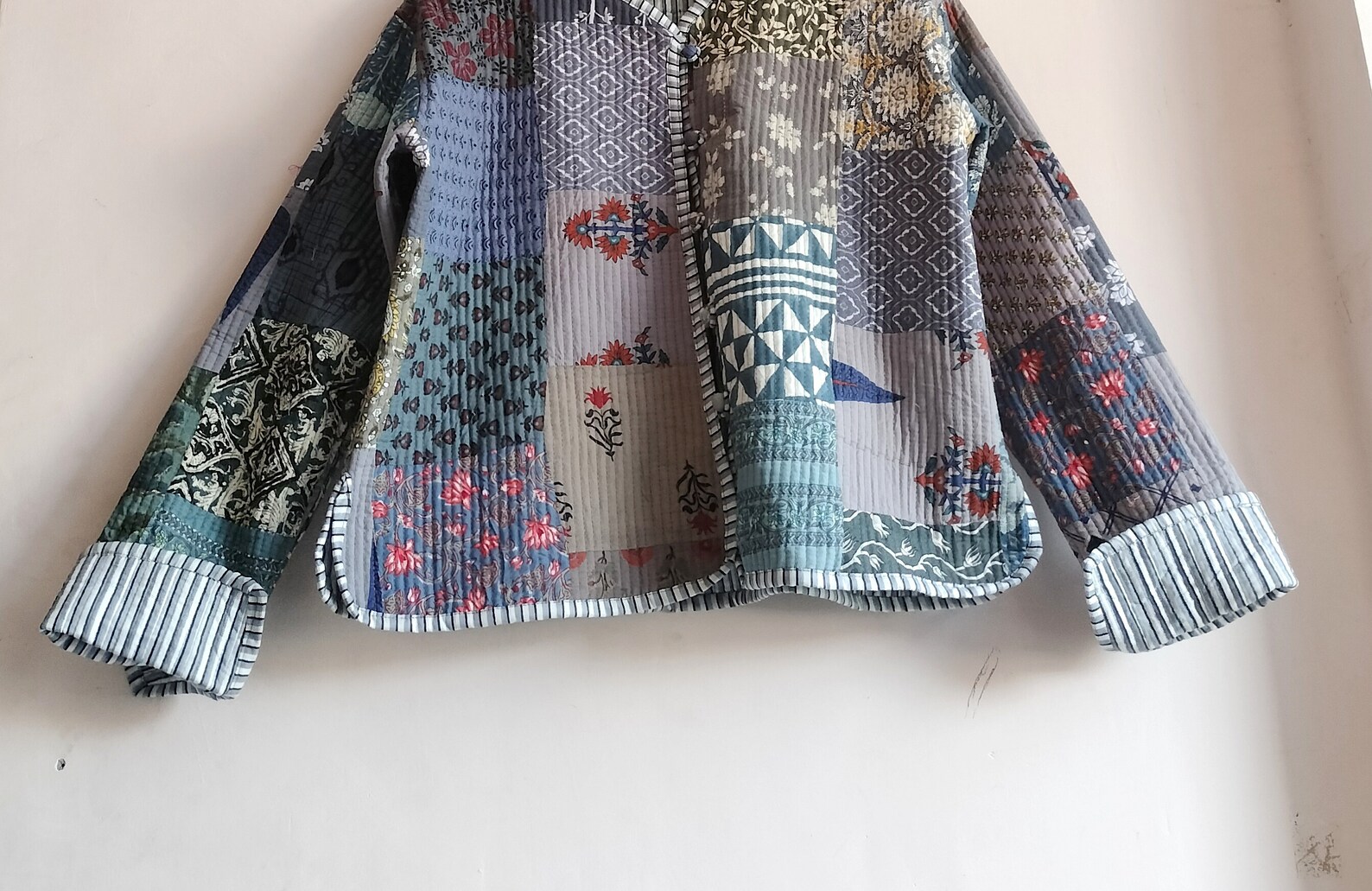 Handmade Patchwork Jacket Hand Stitched Cotton Patchwork - Etsy UK