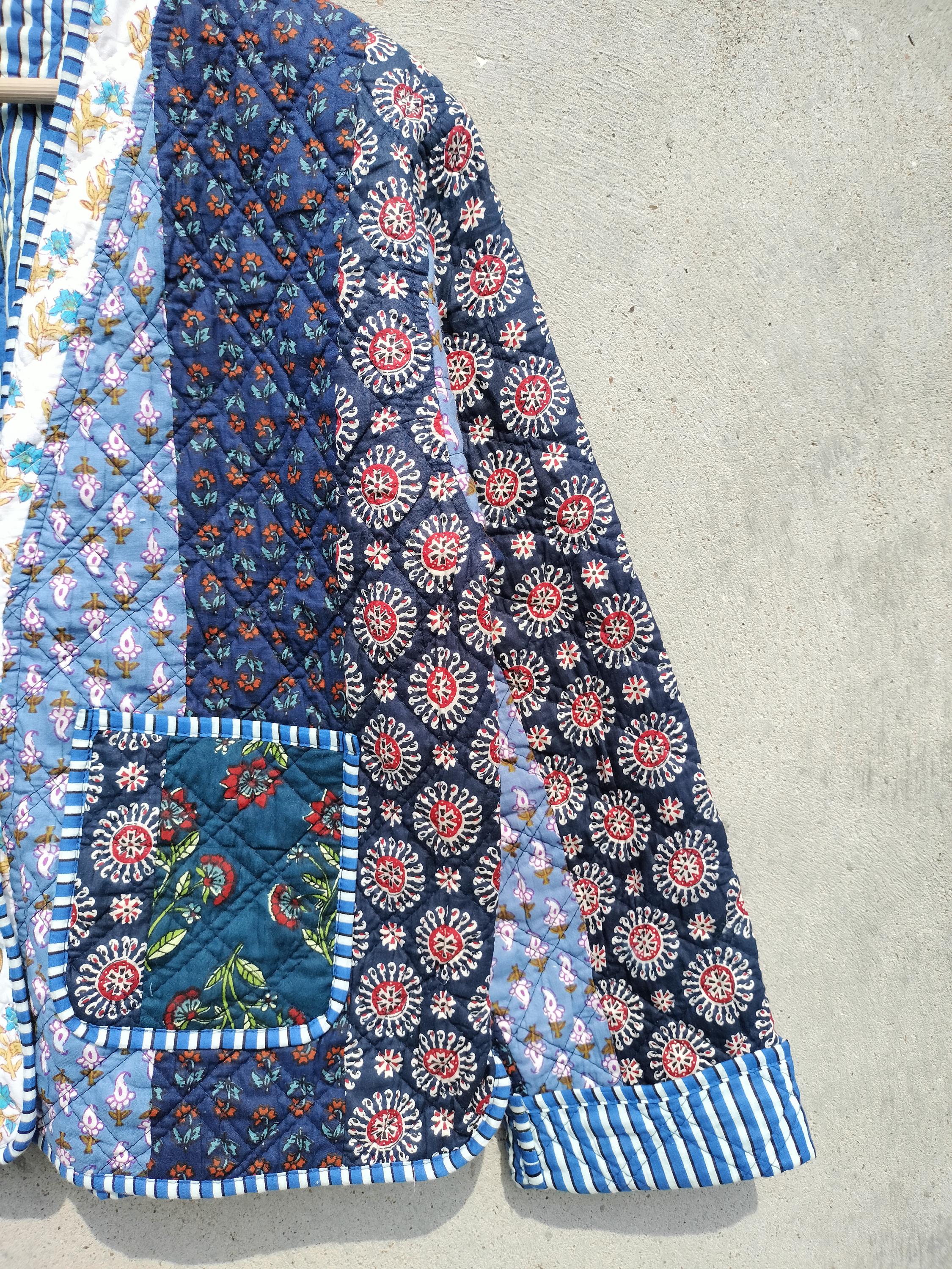 Vintage Reversible Flower Quilted Jacket , Quilted Jacket