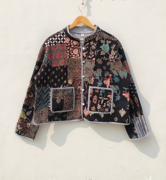 Indian Handmade Patchwork Vintage Quilted Jacket Coats ,new