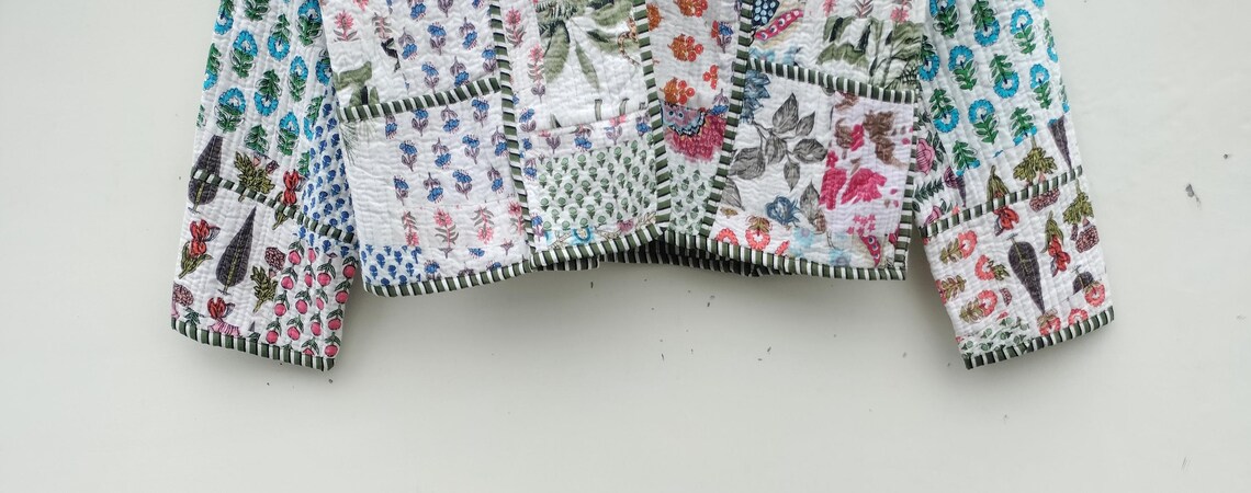 Patchwork Quilted Cotton Jacket : Handmade Bohemian Reversible Coat - Etsy