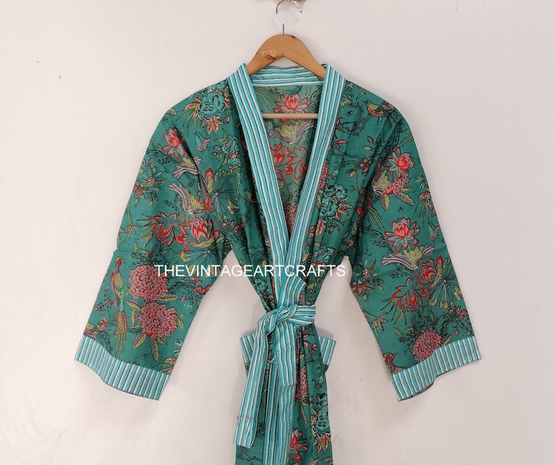 Boho Cotton Kimono Robe Turkish Cotton Kimono Bathrobe,SPA Robe, Boho bridesmaid Robe,Cotton Kimono,Bath Robe,Swim Wear,Night Wear Free Size image 2