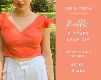 PDF Sewing Pattern Crop Top For Women/ DIY Top / Digital Pattern / Printable Sewing Pattern