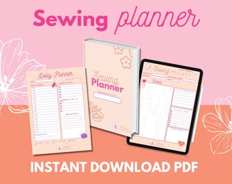Planificador de costura imprimible 2023/Diario de costura/Planificador de manualidades/Planificador de costura en PDF/Planificador de proyectos de costura