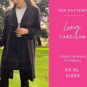 Cardigan PDF Sewing Pattern For Women/ DIY cardigan / Coat Digital Pattern / Printable Sewing Pattern