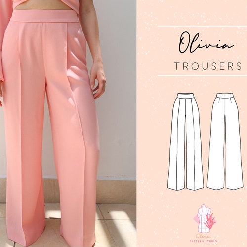 PDF Sewing Pattern High Waist Trousers for Women/ DIY Etsy