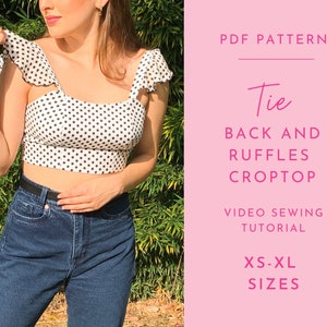 DIY Victoria Crop Blouse Top  How To Make a Crop top with Sewing