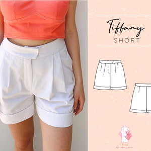 PDF Sewing Pattern High Waist Pleated Shorts for Women/ DIY - Etsy