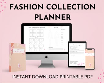 Planificador de colecciones de moda / Planificador de costura en PDF / Planificador de proyectos de costura / Planificador de diseño de moda