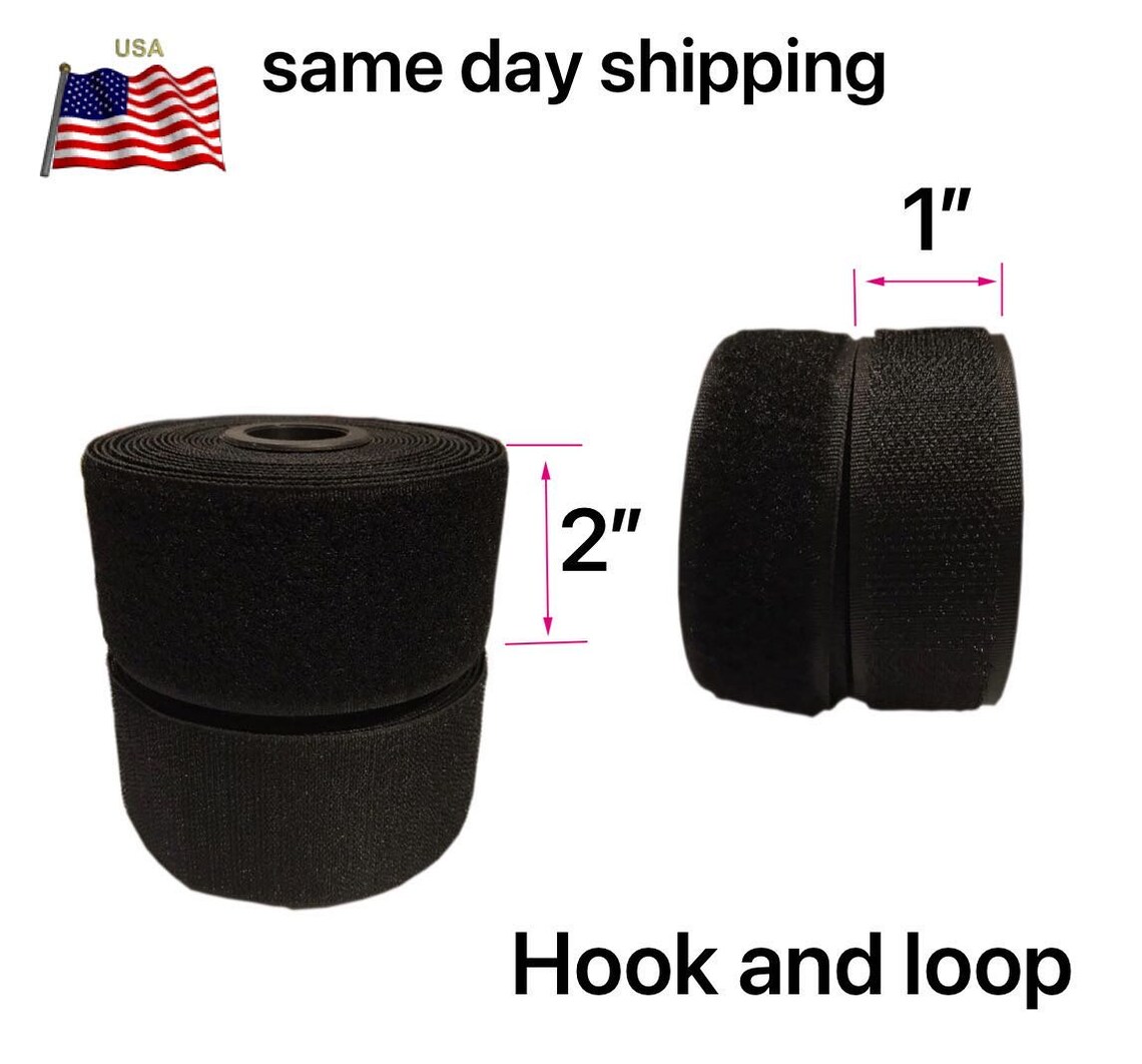 12Wide Hook and Loop set Roll Black color Multifunctional Etsy