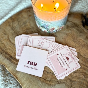 Lot de 24 cartes d'invitation à lire TBR, édition romantique, cadeau livresque pour amoureux des livres