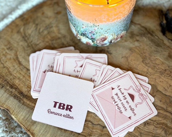 TBR To be read prompt cards romance edition 24 pack  bookish gift for booklover