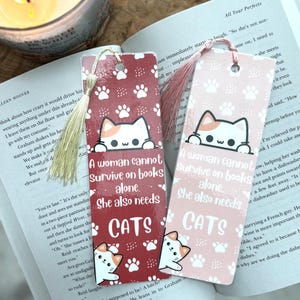 Books and Cats bookmark bookish gift for booklover