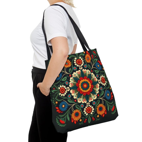 Tote Bag Canvas - Floral Tote Bag| Cute Canvas Tote Bag | Polish Purse | Poland Art | Polish Gifts|Bag for work, gym and travel