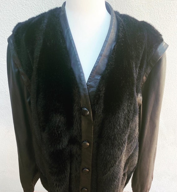 Vintage Adolf Schuman for I. Magnin Faux Fur and … - image 2