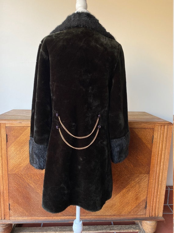 Vintage Dark Brown Faux Fur Winter Jacket 60s - image 5