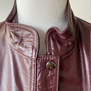 Vintage 80s Burgundy Leather Jacket image 5