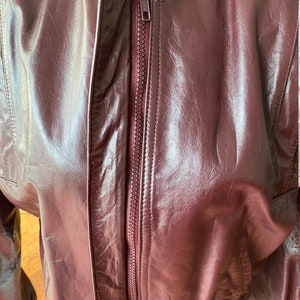 Vintage 80s Burgundy Leather Jacket image 6