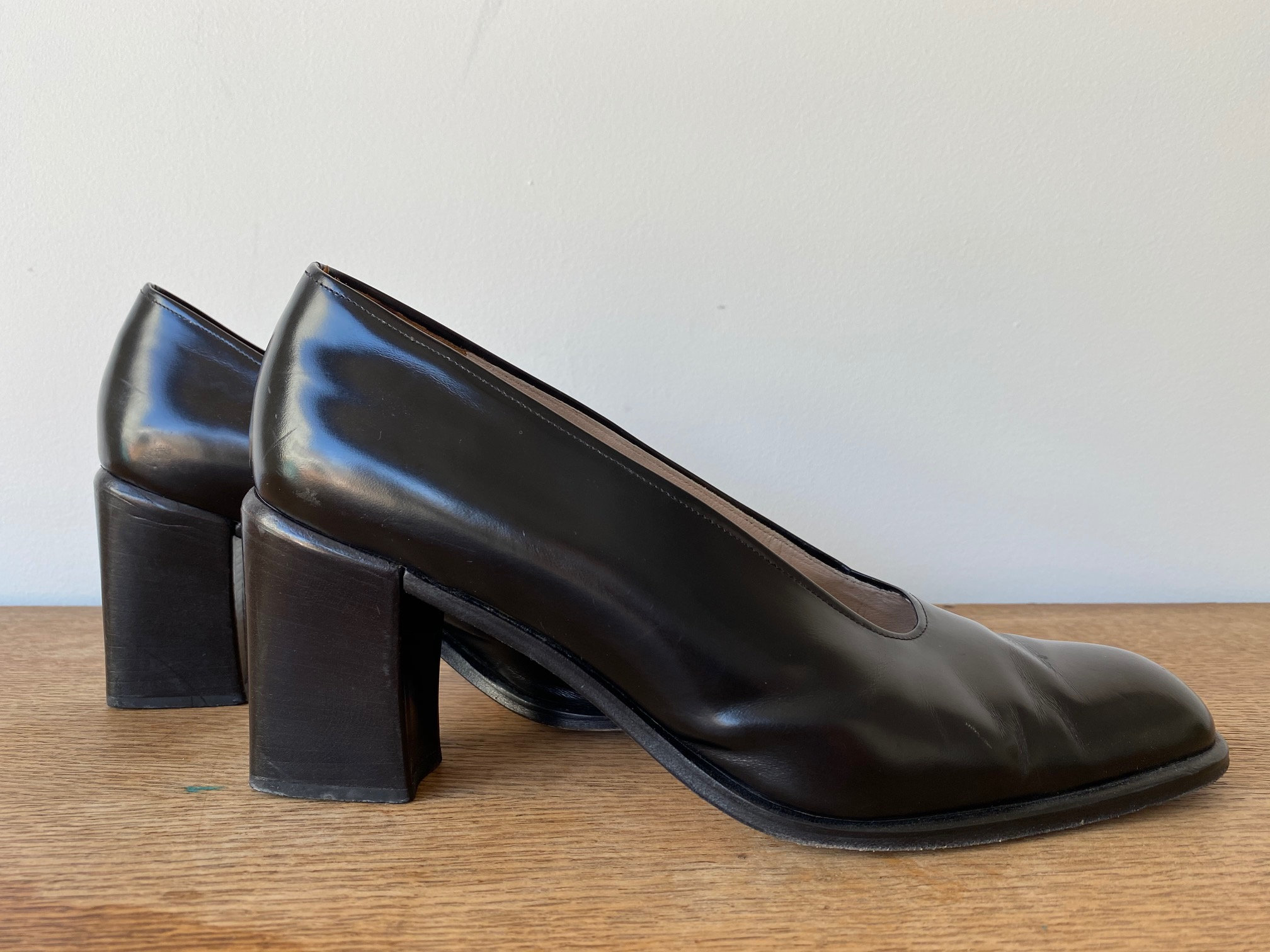 Vintage Black via Spiga Heels Made in 