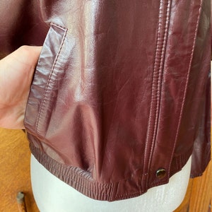 Vintage 80s Burgundy Leather Jacket image 3