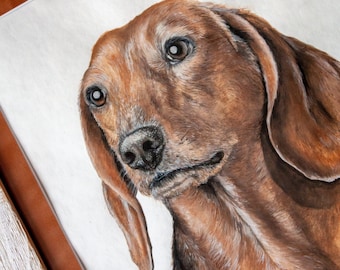 Dackel Hund - Original Aquarell Gemälde
