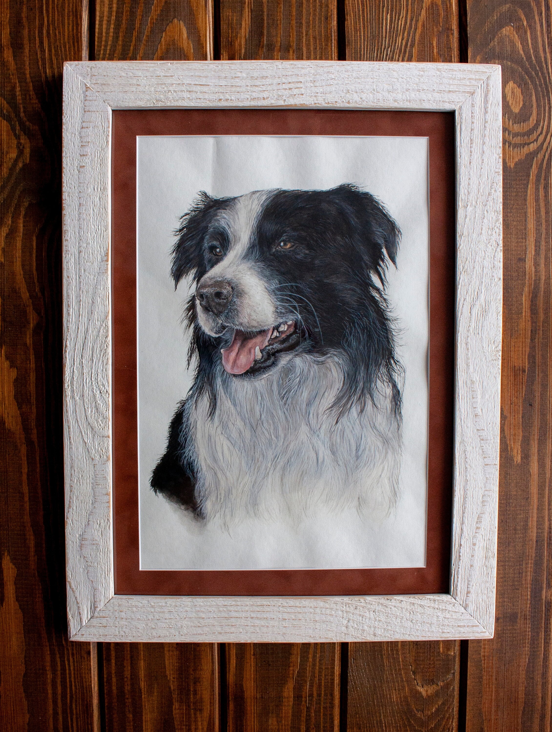 ボーダーコリー犬 - オリジナル水彩画 - Etsy 日本
