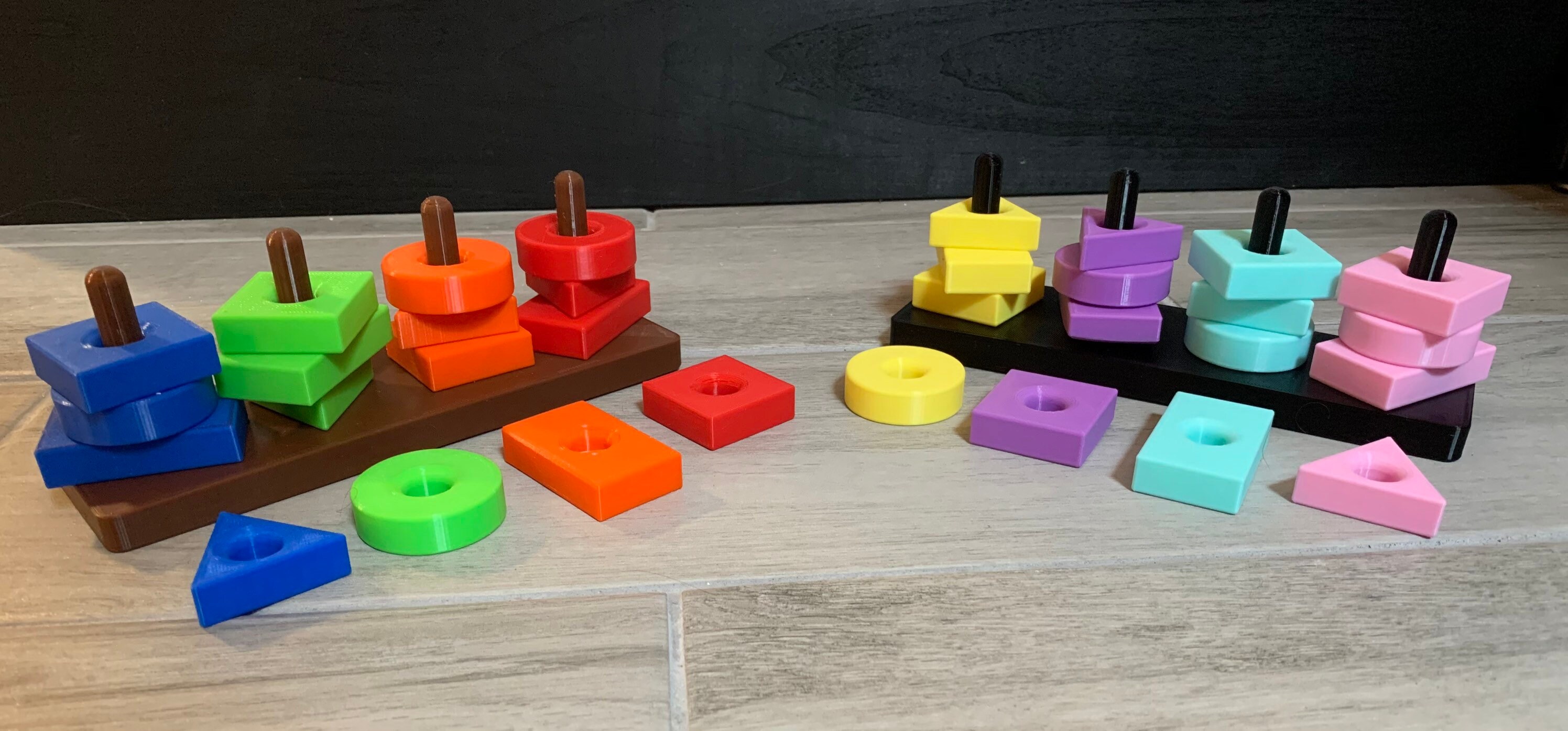 Montessori Stack and Sort Shapes Etsy