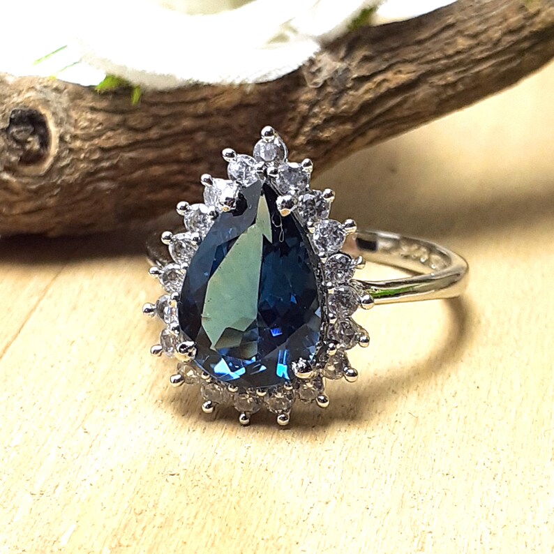 Birthstone Ring Minimalist Ring,Gift For Daughter,Simple Jewelry Sterling Silver Ring LONDON BLUE TOPAZ Natural London Blue Topaz Ring
