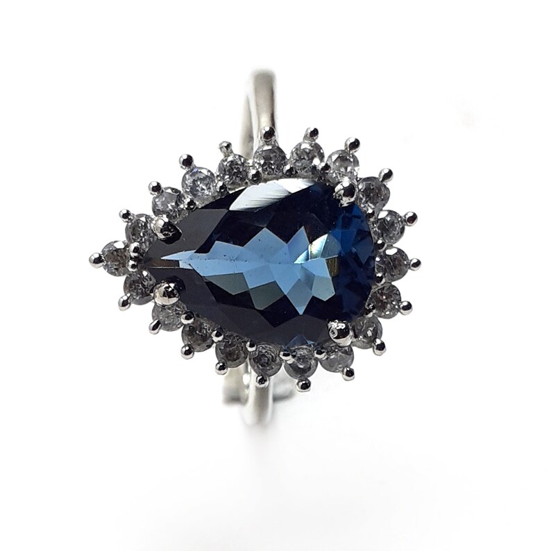 Birthstone Ring Minimalist Ring,Gift For Daughter,Simple Jewelry Sterling Silver Ring LONDON BLUE TOPAZ Natural London Blue Topaz Ring