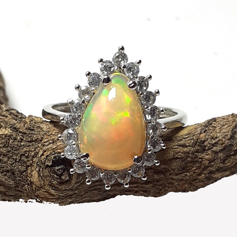 Dainty Ring Gift For Your Loved Ones Minimalist Ethiopian Opal Ring Handmade Precious Stone Ring Christmas Gift Sterling Silver Ring