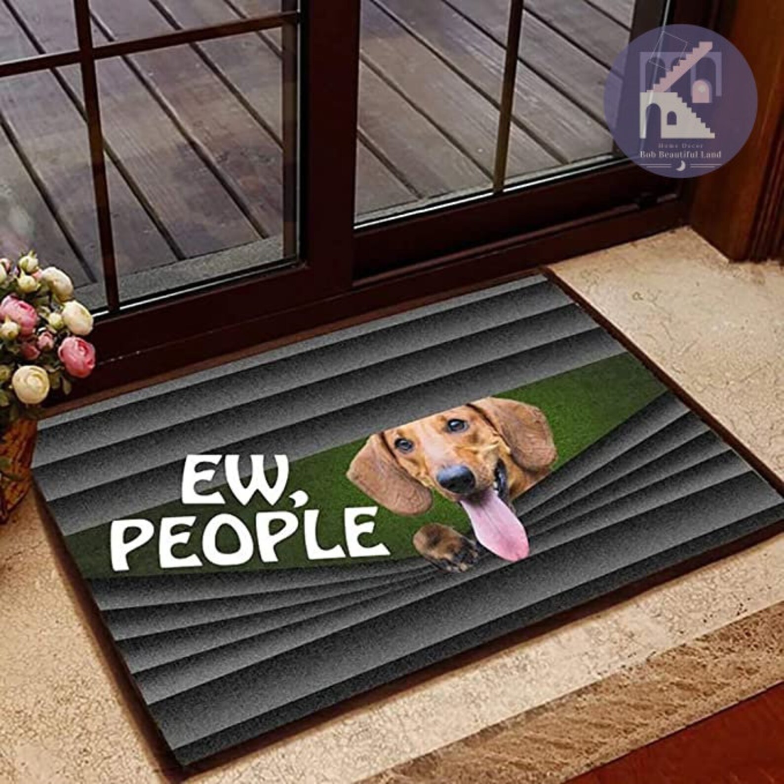 Hund Ew Menschen gedruckt Fußmatte Dachshune Gummi Unterlage Etsy