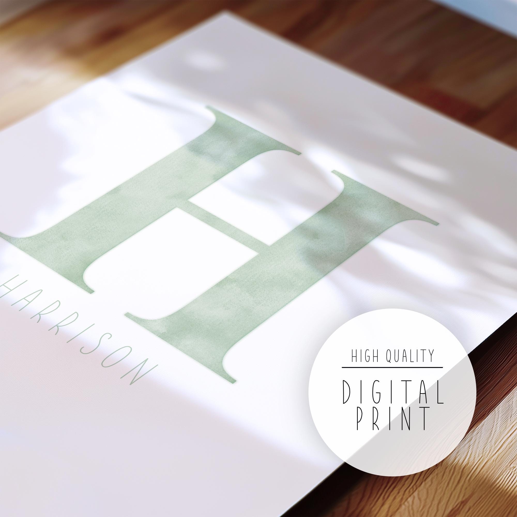Customized Name & Hand-painted Letter Print: Personalized Watercolor ...