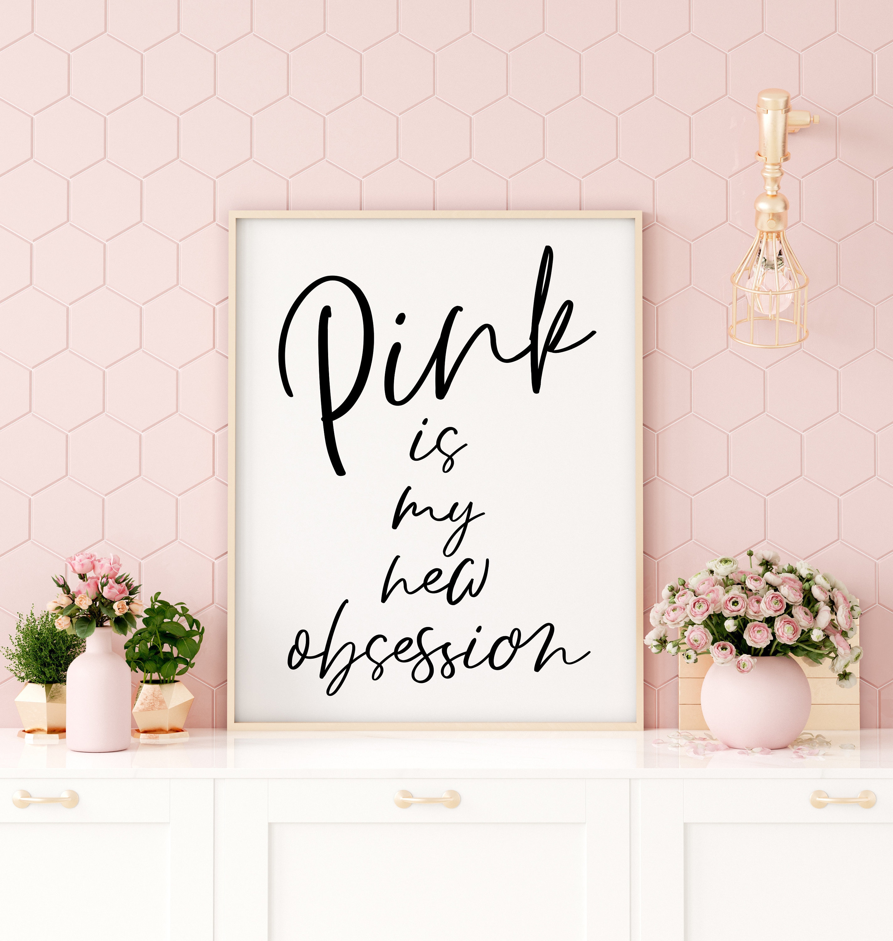 Pink Quote Pink Room Decor Pink is My New Obsession Sassy - Etsy