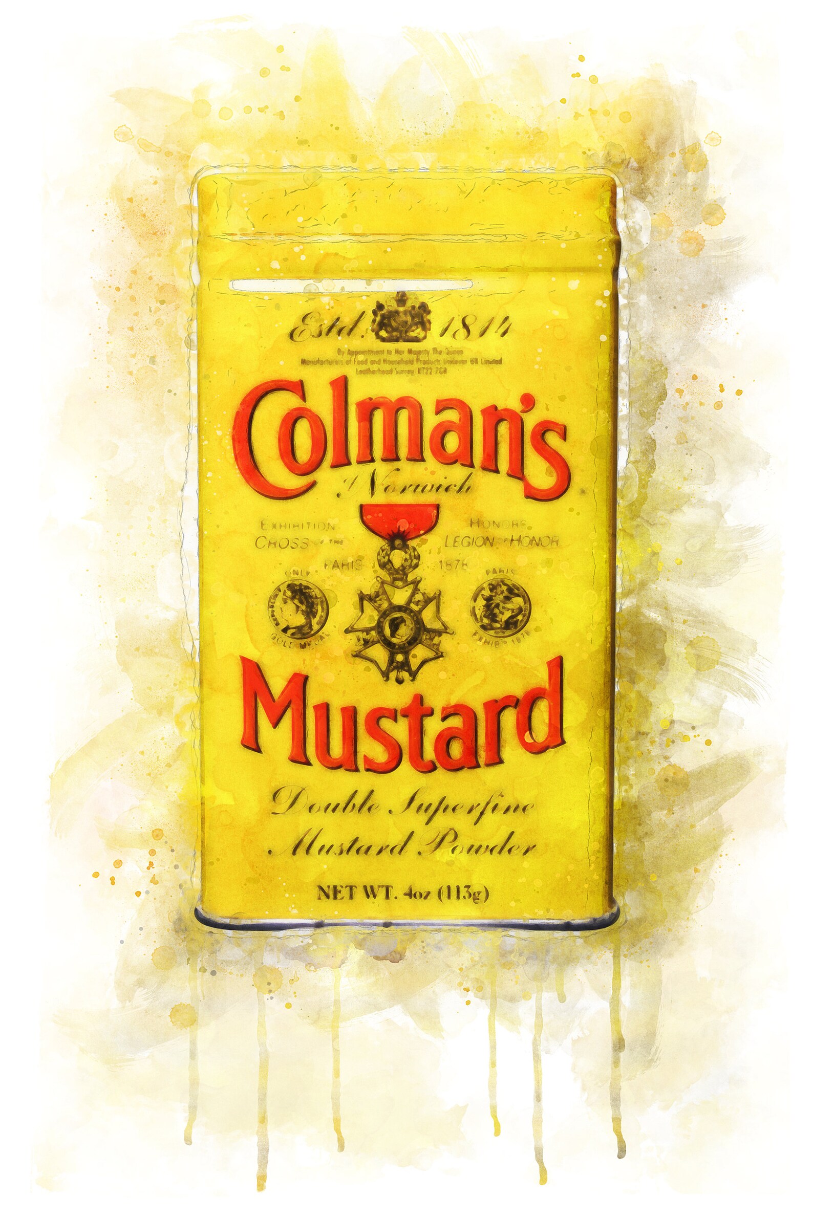 Colman's Mustard I Fine Art Print Watercolor Giclée Etsy