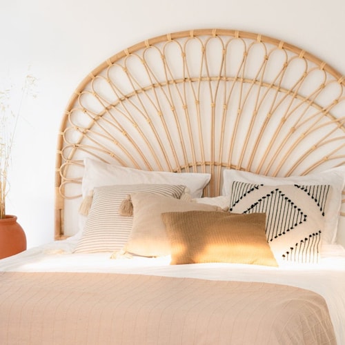 Rattan Arched Bedhead Rattan Headboard Wood Headboard Etsy