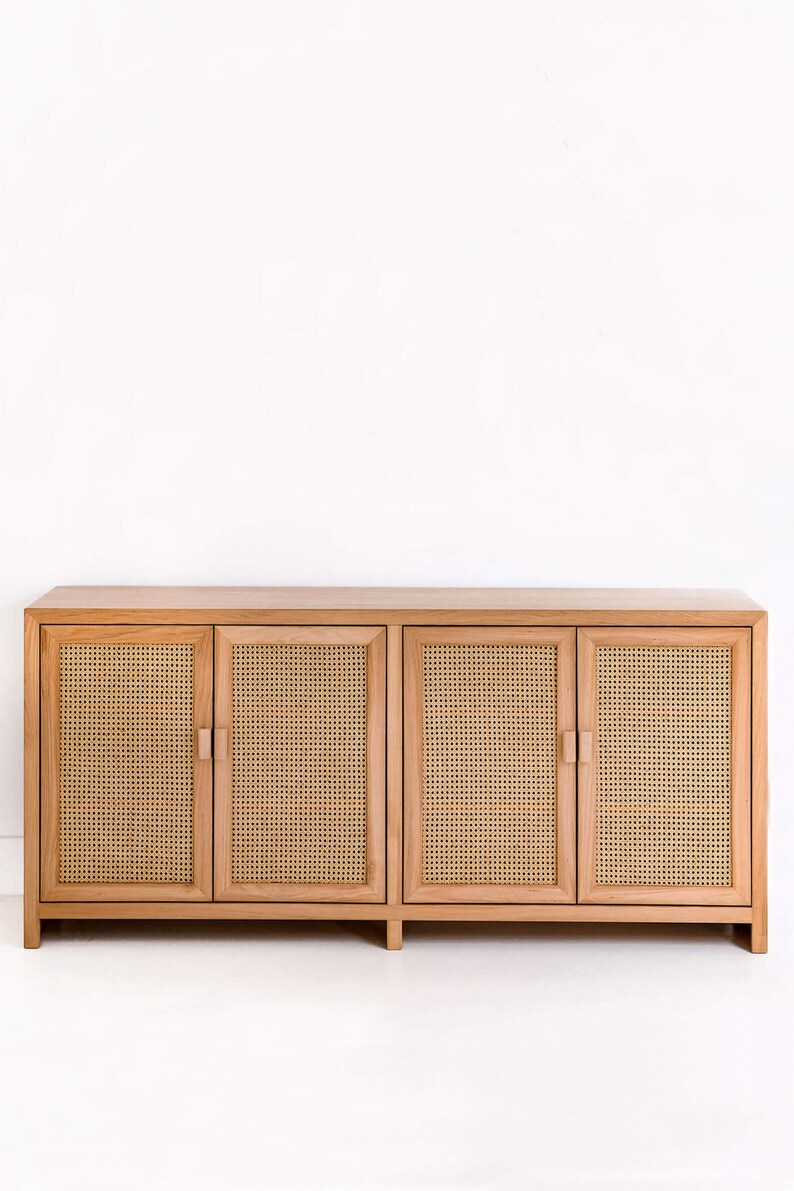 SUMATRA Wooden Console With Cane bing Etsy