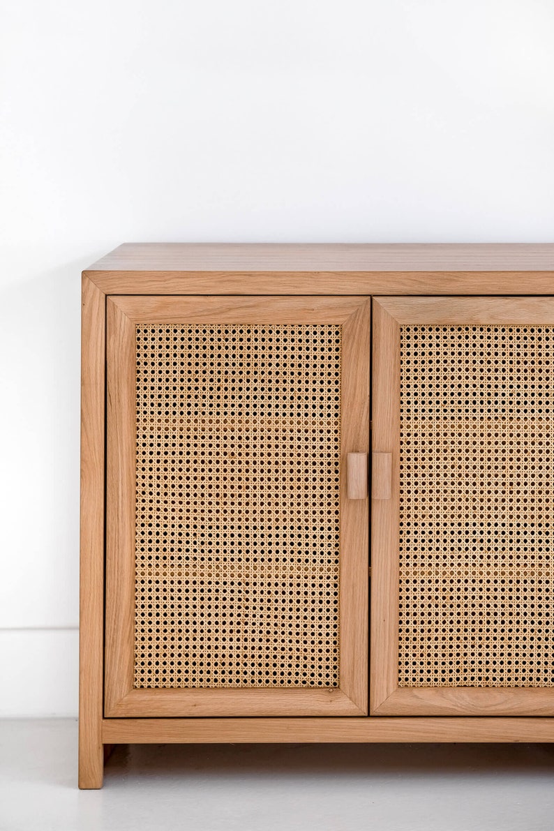 SUMATRA Wooden Console with Cane bing Etsy